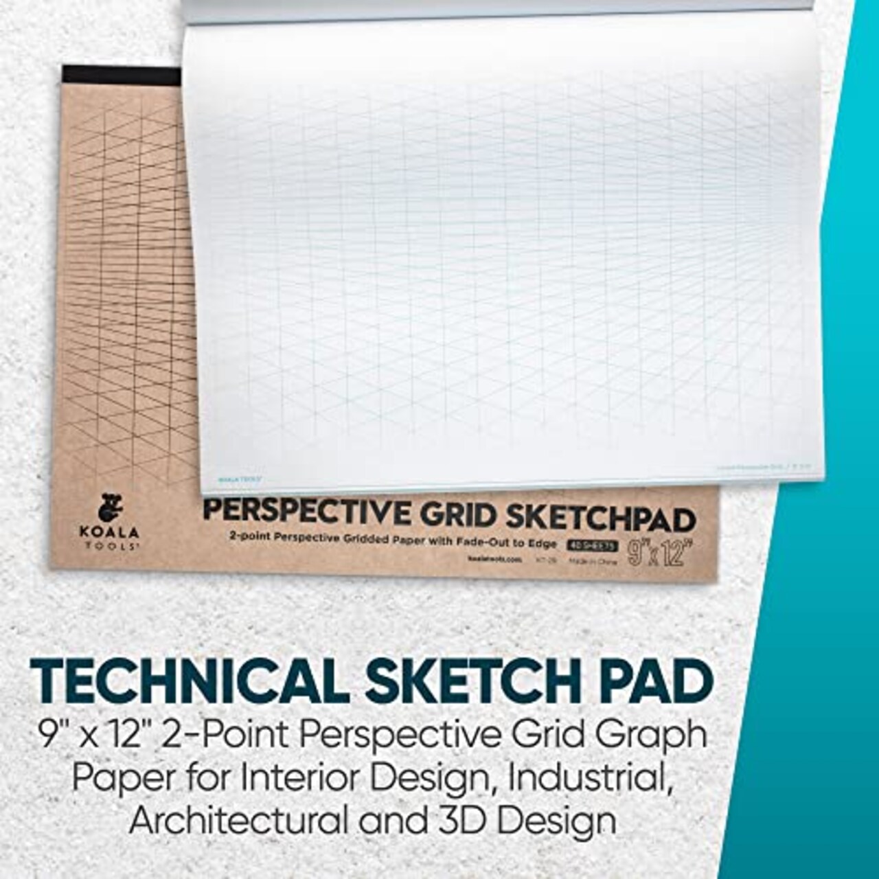 Drawing Perspective (1 and 2-Point) Large Sketch Pad (2 Point - 9 x 12)